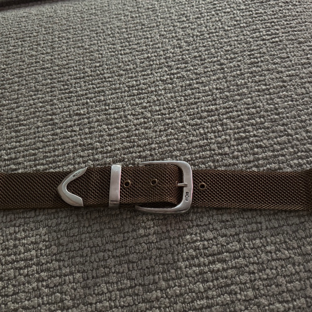RALPH LAUREN STERLING SILVER and BRONZE MESH BELT